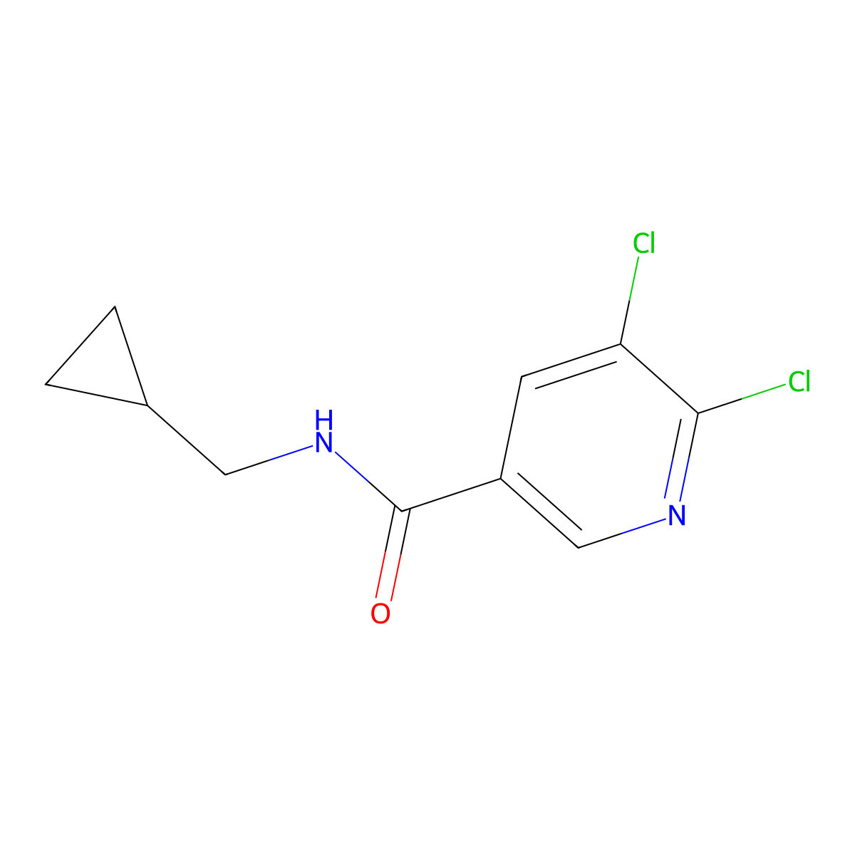 5,6-Dichloro-N-(cyclopropylmethyl)pyridine-3-carboxamide molecular structure, CAS 1016768-48-1