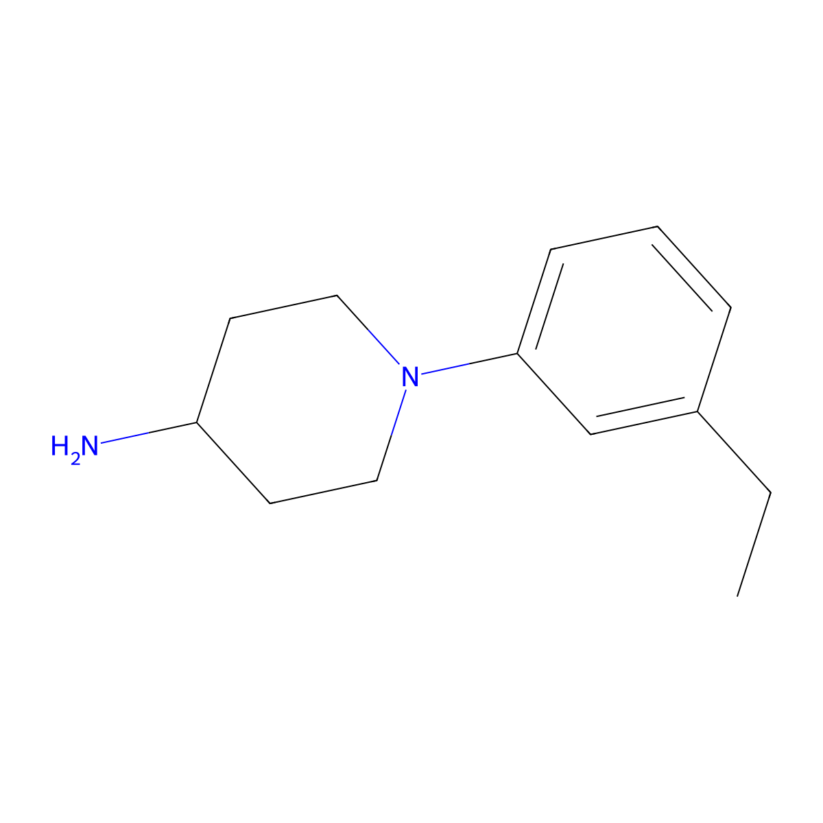 1-(3-Ethylphenyl)piperidin-4-amine molecular structure, CAS 1016768-62-9