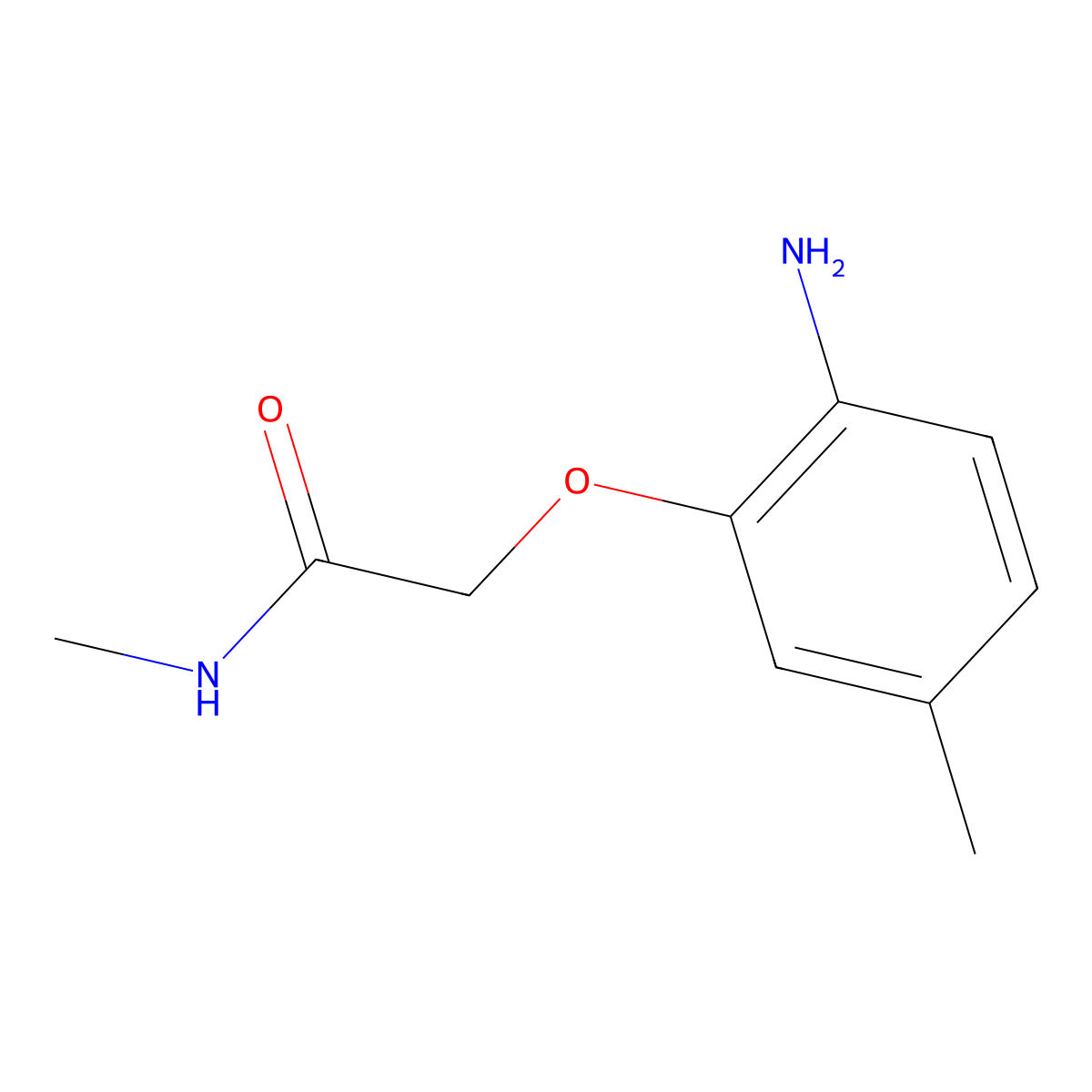 2-(2-amino-5-methylphenoxy)-N-methylacetamide molecular structure, CAS 1016769-07-5