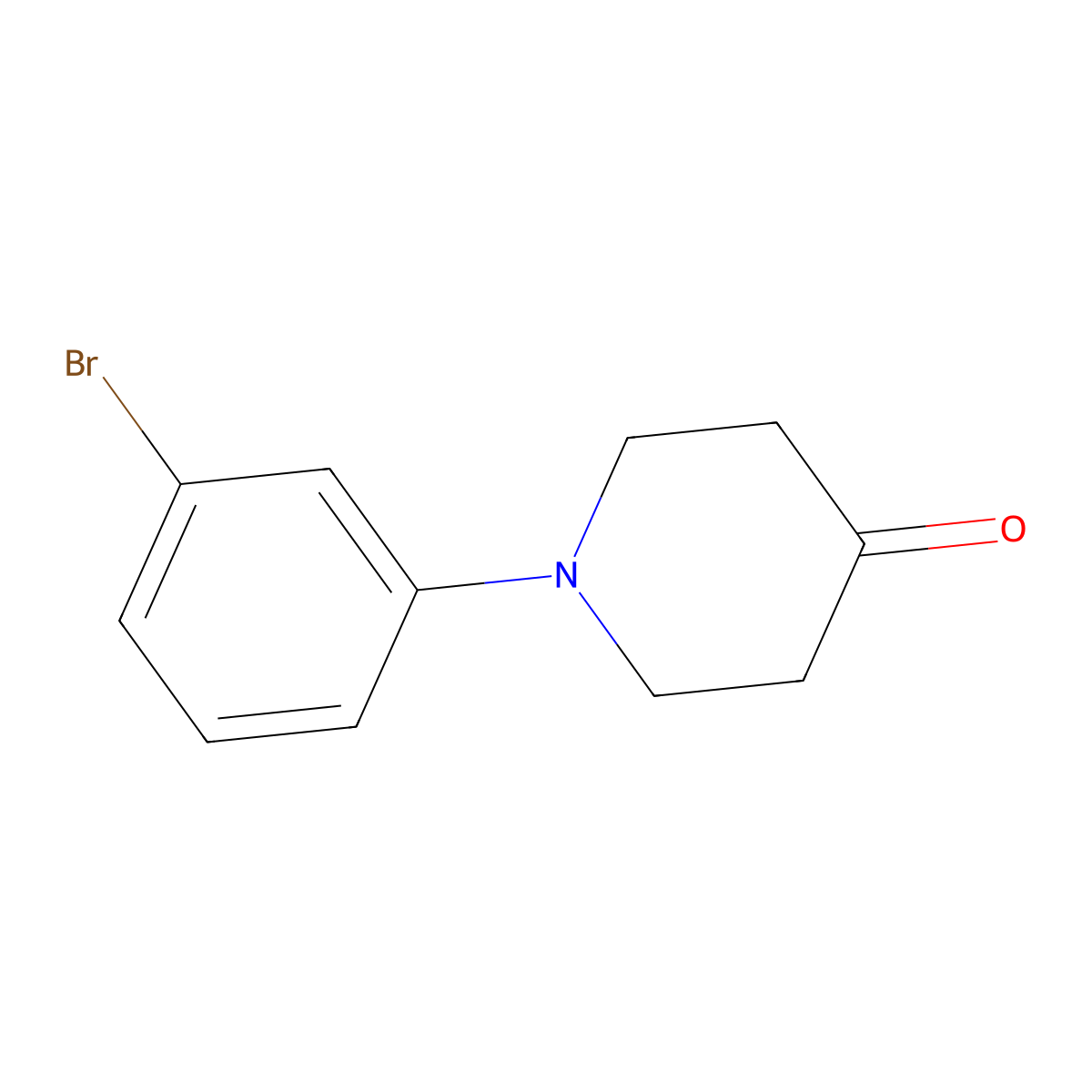 1-(3-Bromophenyl)piperidin-4-one molecular structure, CAS 1016769-81-5