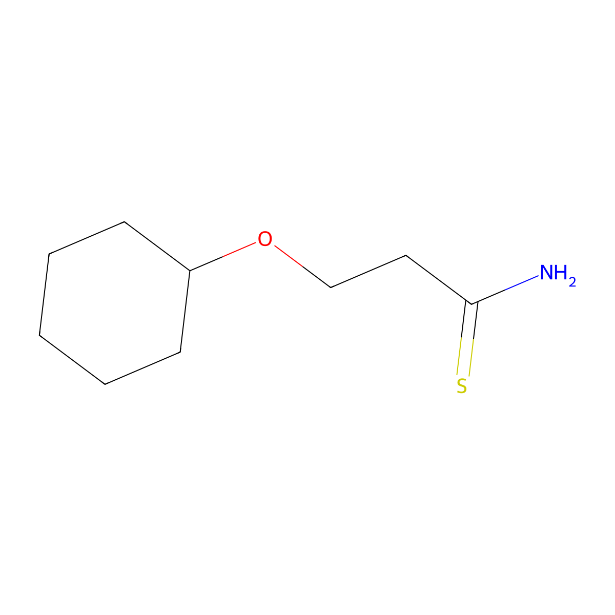 3-(Cyclohexyloxy)propanethioamide molecular structure, CAS 1016770-35-6