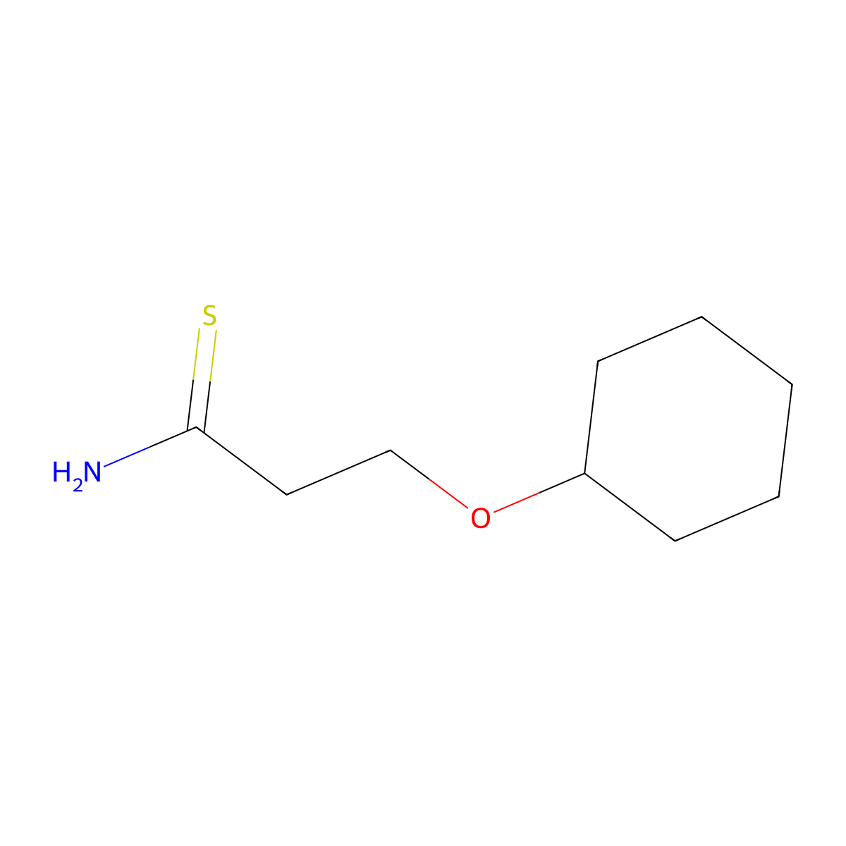 3-(Cyclohexyloxy)propanethioamide molecular structure, CAS 1016770-35-6