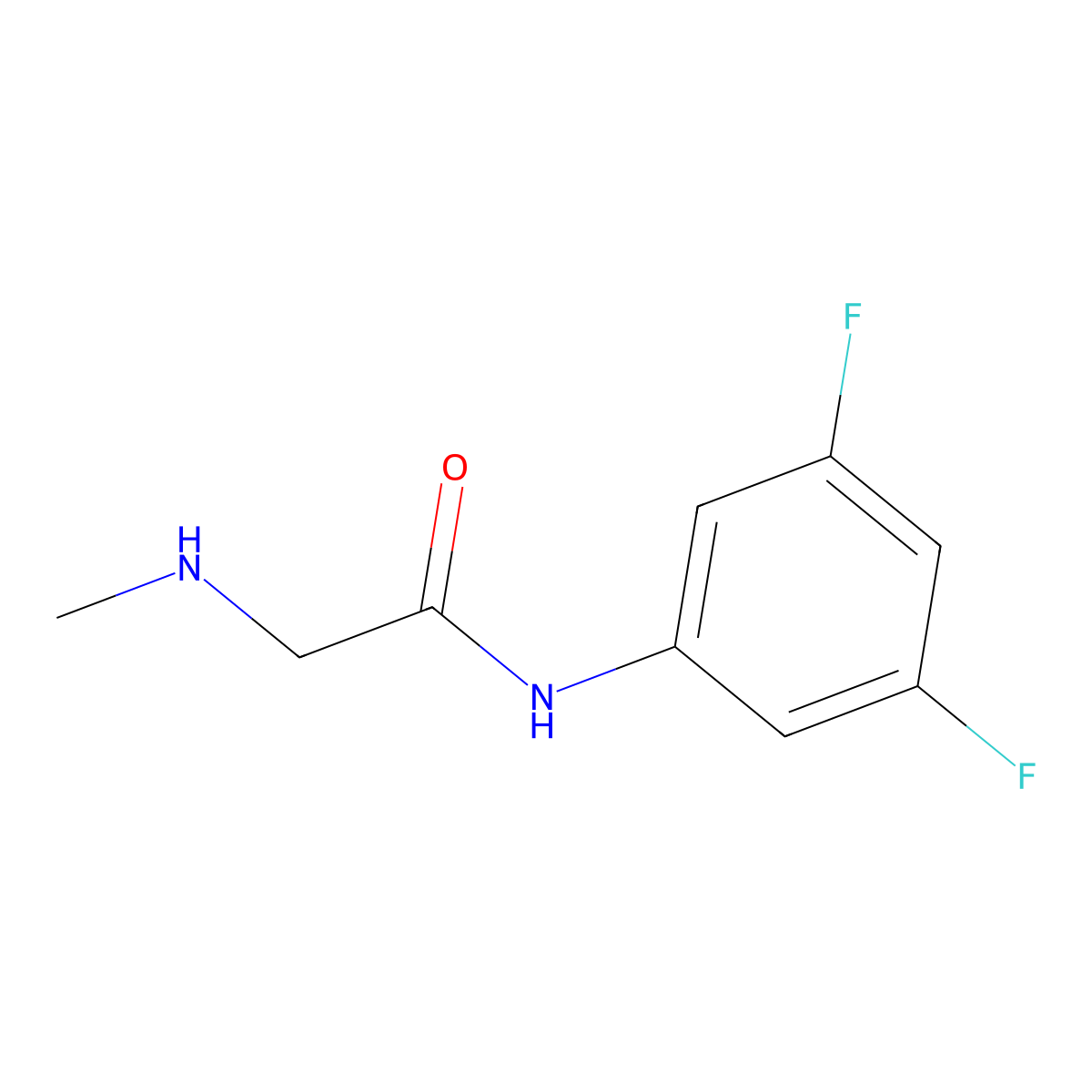 N-(3,5-difluorophenyl)-2-(methylamino)acetamide molecular structure, CAS 1016770-68-5