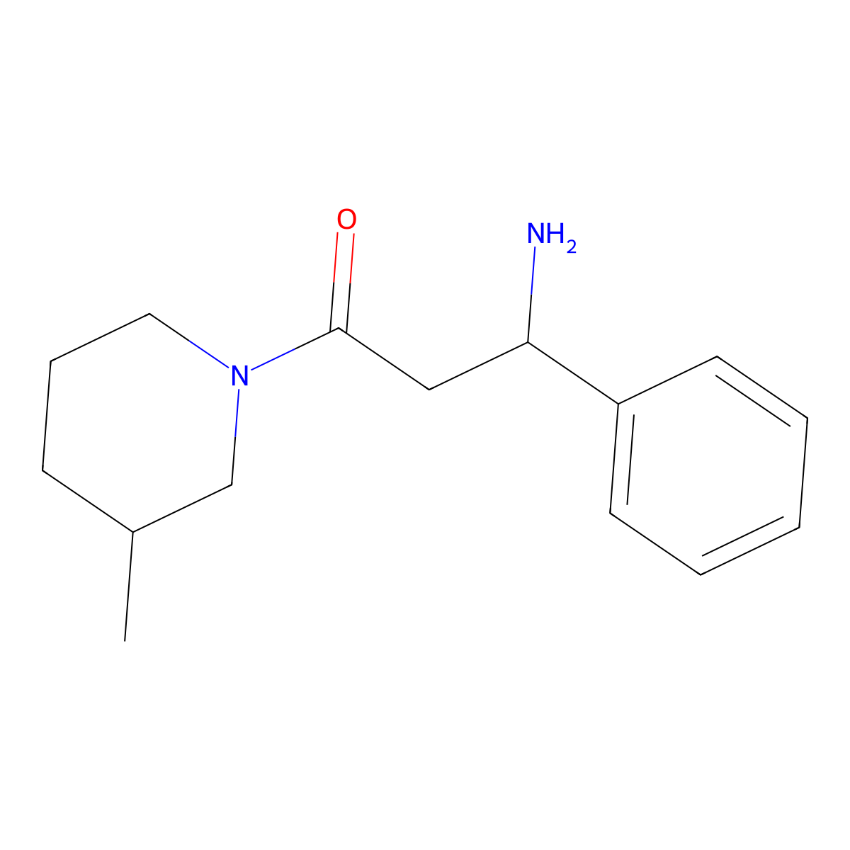 3-Amino-1-(3-methylpiperidin-1-yl)-3-phenylpropan-1-one molecular structure, CAS 1016771-29-1