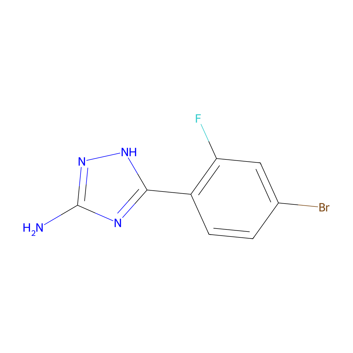 3-(4-bromo-2-fluorophenyl)-1H-1,2,4-triazol-5-amine molecular structure, CAS 1016771-38-2