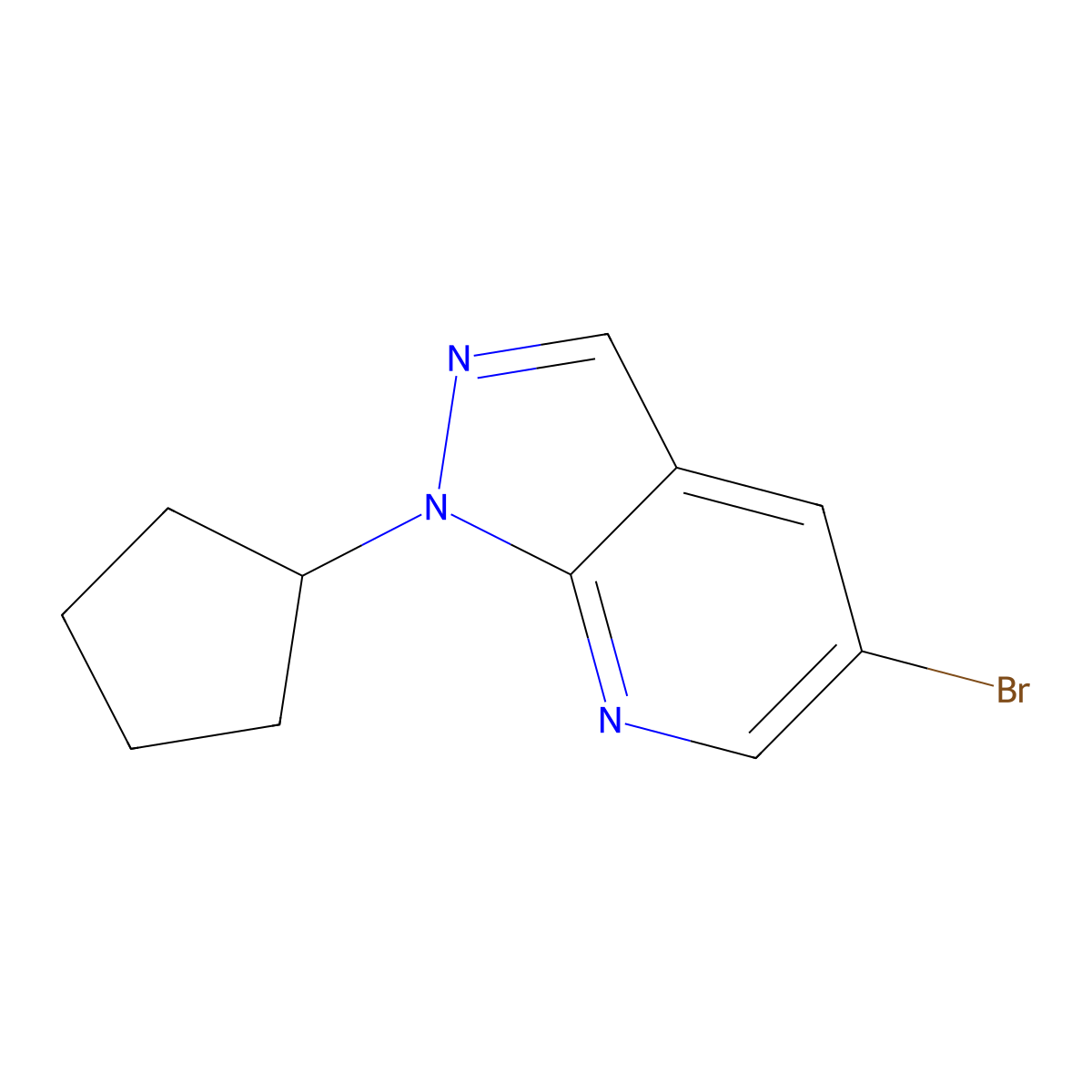 5-bromo-1-cyclopentyl-1H-pyrazolo[3,4-b]pyridine molecular structure, CAS 1016771-98-4