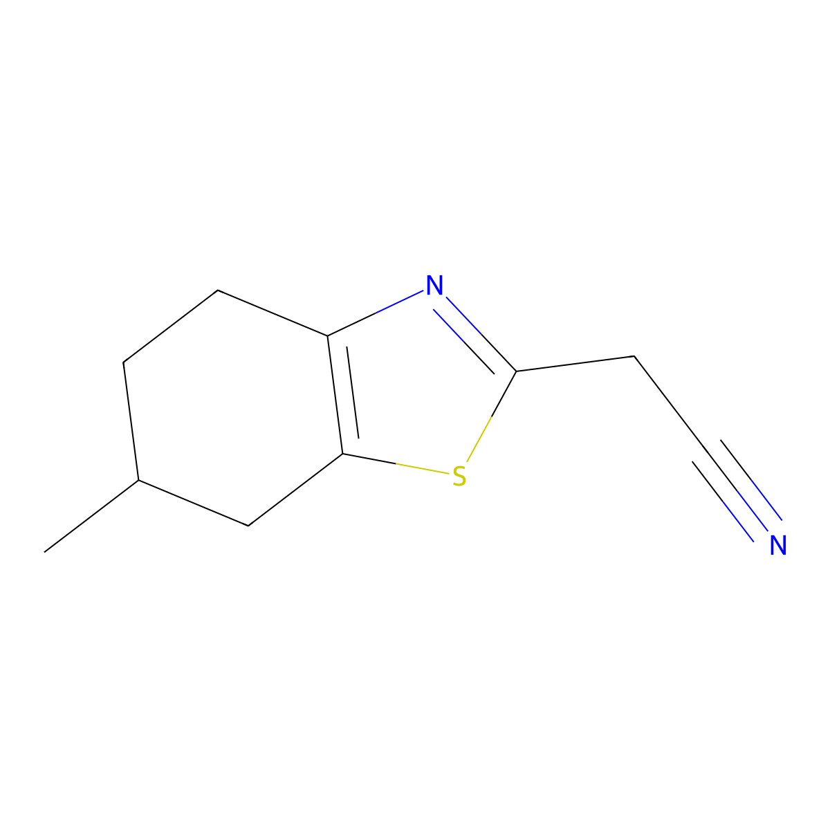 2-(6-Methyl-4,5,6,7-tetrahydro-1,3-benzothiazol-2-yl)acetonitrile molecular structure, CAS 1016773-88-8