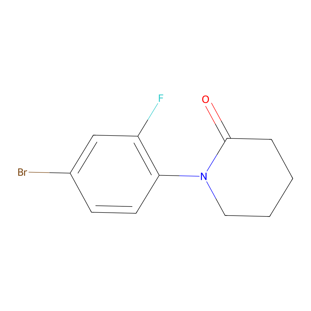 1-(4-Bromo-2-fluorophenyl)piperidin-2-one molecular structure, CAS 1016773-90-2