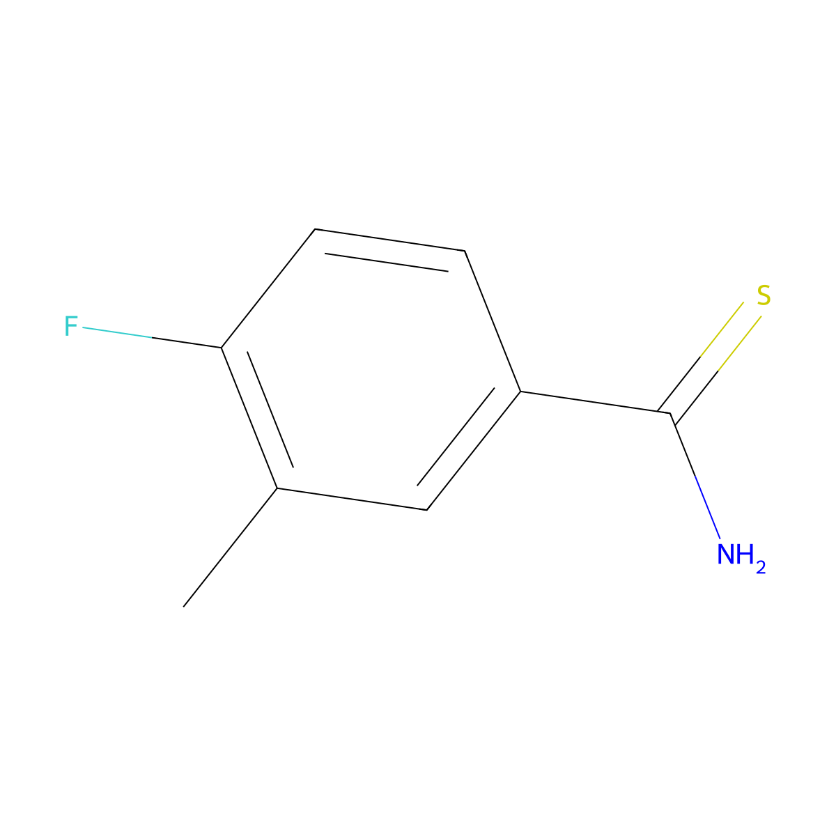 4-Fluoro-3-methylbenzene-1-carbothioamide molecular structure, CAS 1016775-44-2