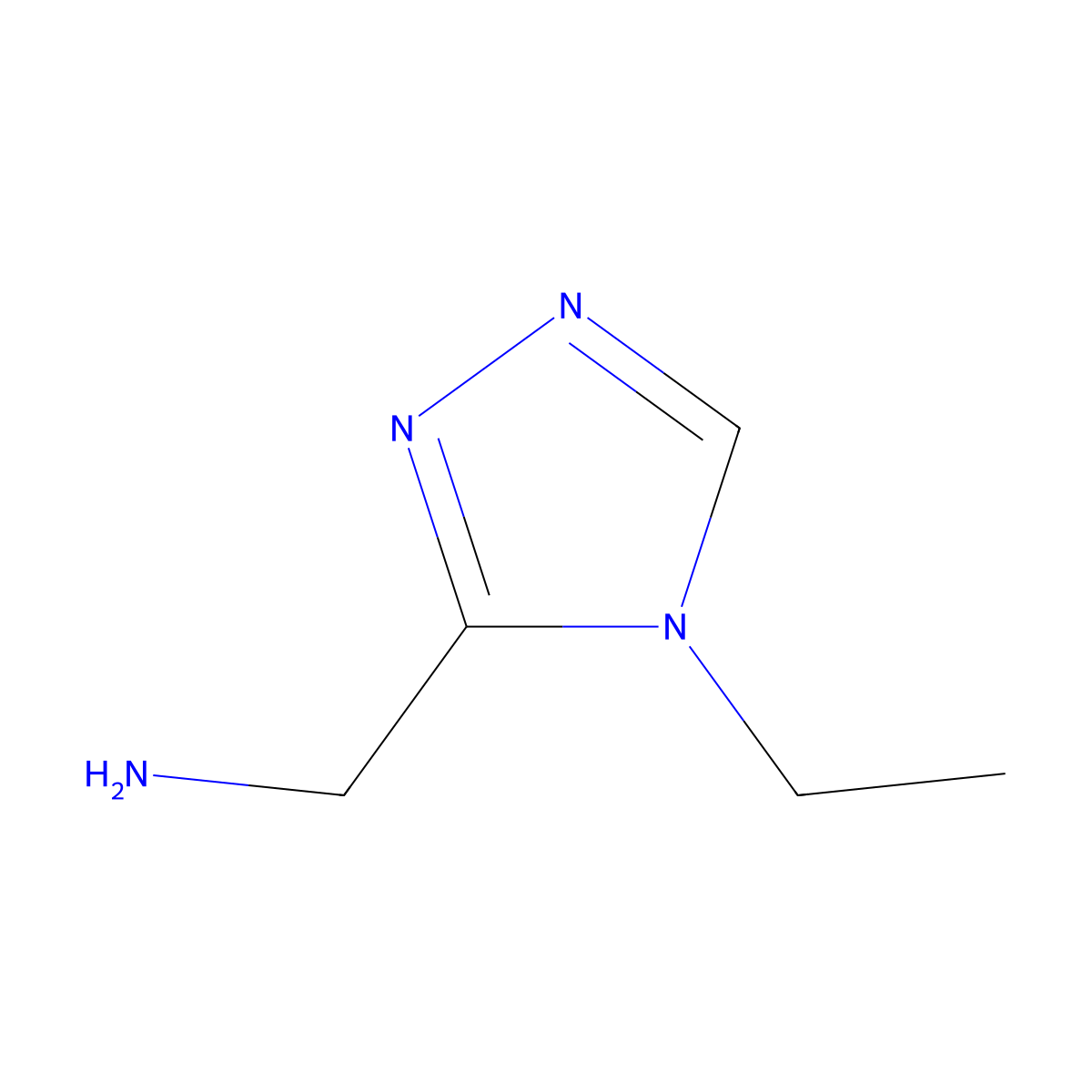 (4-ethyl-4H-1,2,4-triazol-3-yl)methanamine molecular structure, CAS 1016776-40-1
