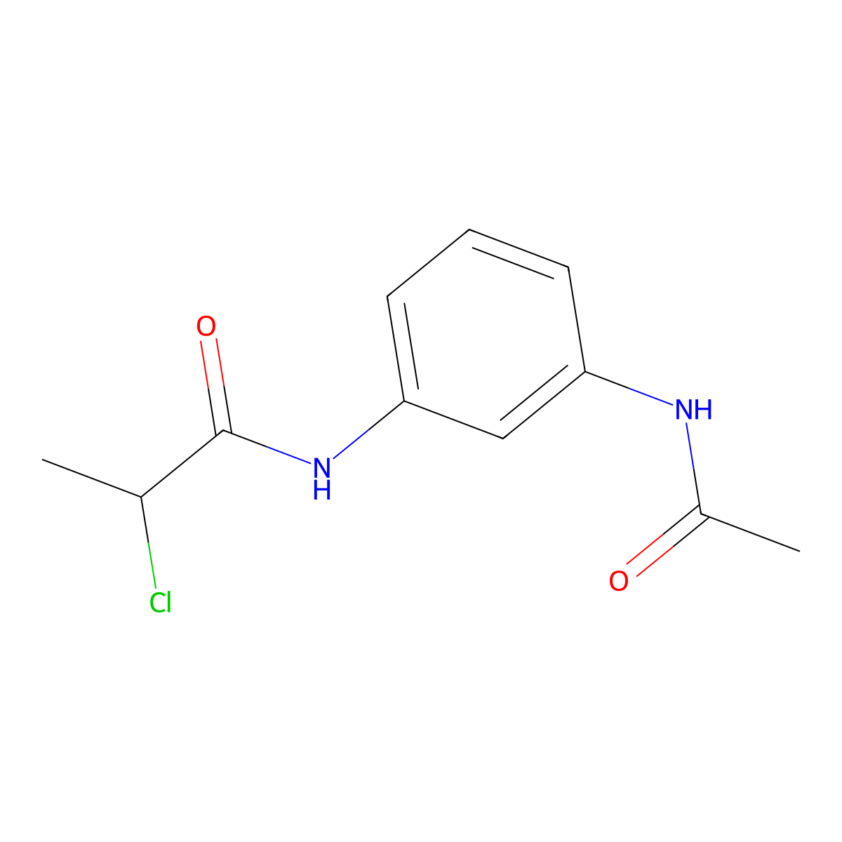 2-chloro-N-(3-acetamidophenyl)propanamide molecular structure, CAS 1016776-71-8