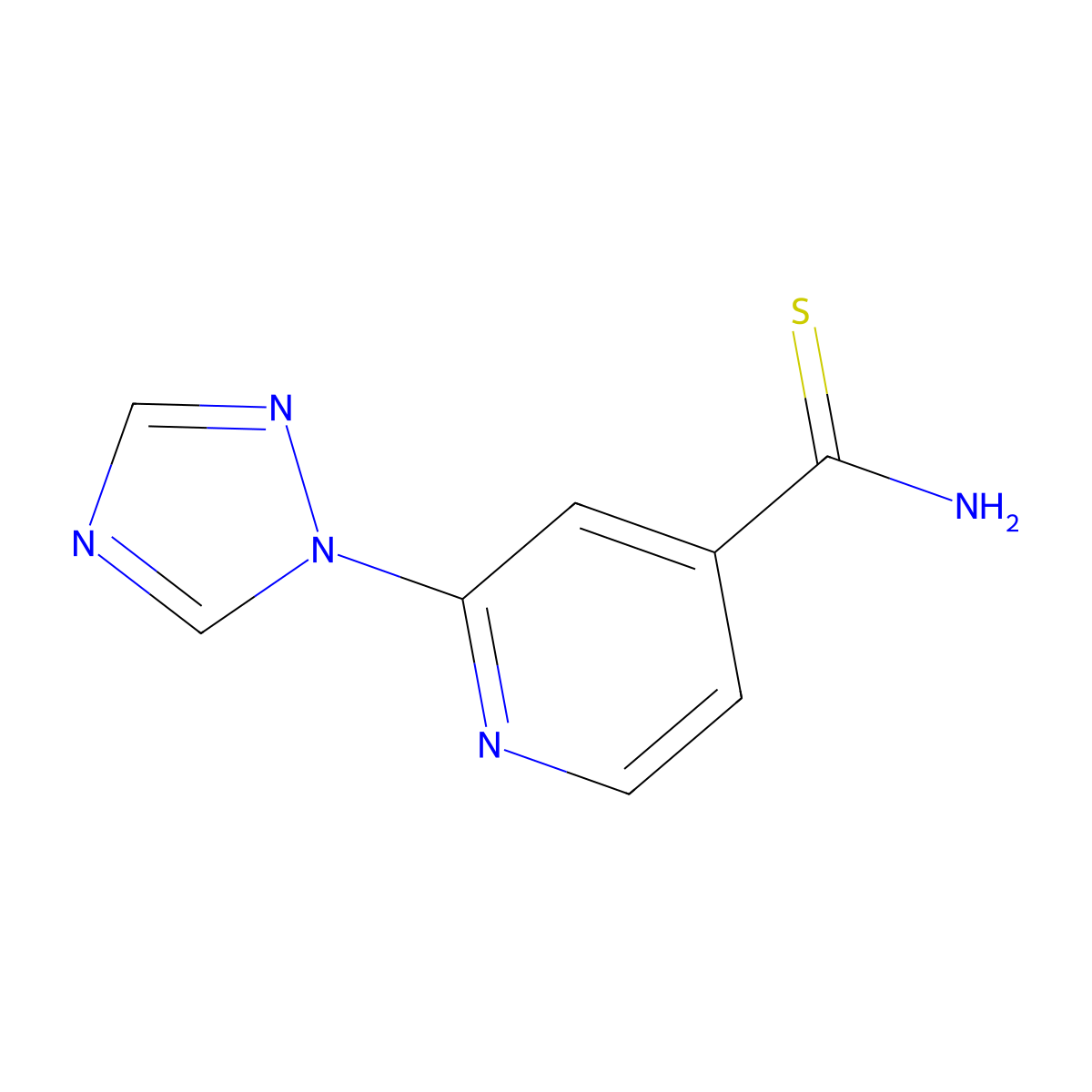 2-(1H-1,2,4-triazol-1-yl)pyridine-4-carbothioamide molecular structure, CAS 1016776-89-8