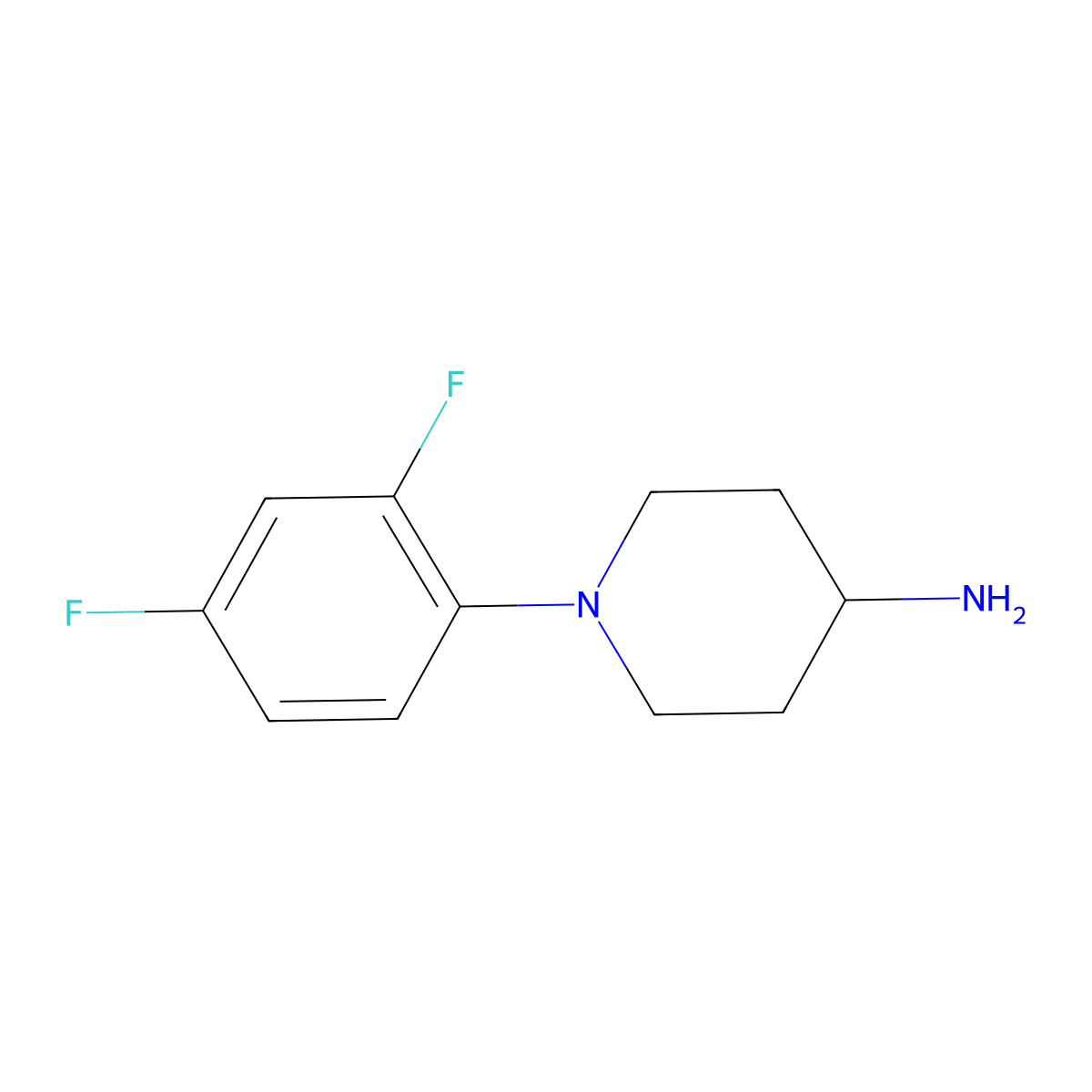 1-(2,4-Difluorophenyl)piperidin-4-amine molecular structure, CAS 1016777-81-3