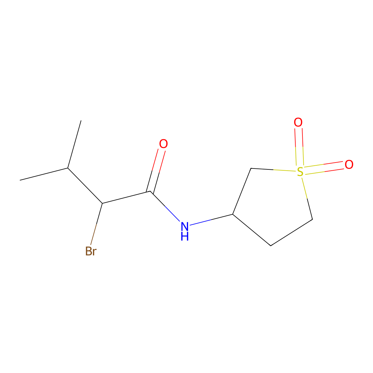 2-Bromo-N-(1,1-dioxo-1lambda6-thiolan-3-yl)-3-methylbutanamide molecular structure, CAS 1016779-71-7