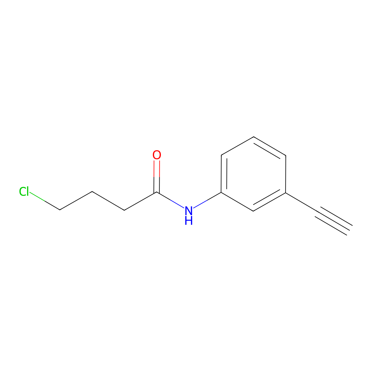 4-chloro-N-(3-ethynylphenyl)butanamide molecular structure, CAS 1016779-78-4