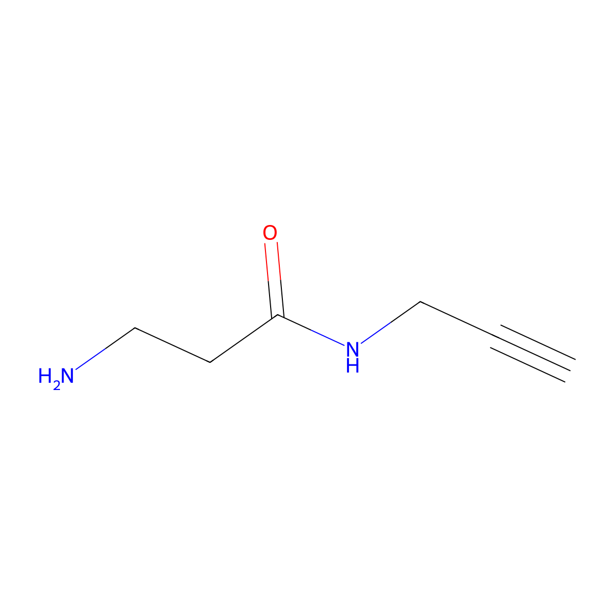 3-amino-N-(prop-2-yn-1-yl)propanamide molecular structure, CAS 1016779-97-7