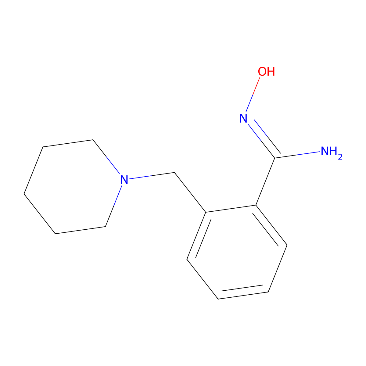 N'-hydroxy-2-[(piperidin-1-yl)methyl]benzene-1-carboximidamide molecular structure, CAS 1016780-05-4
