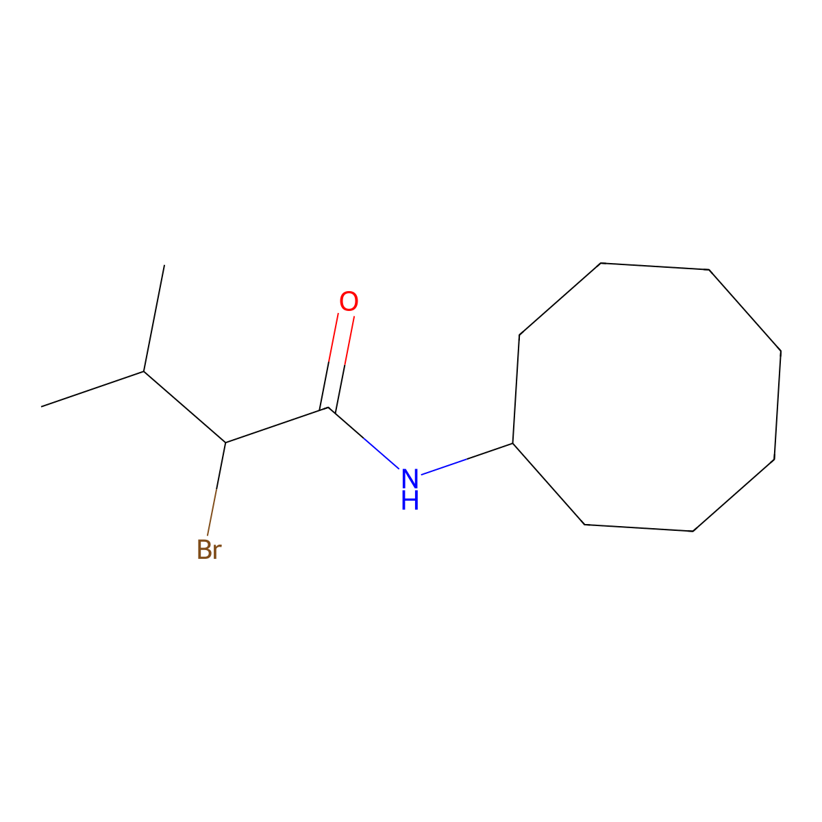 2-bromo-N-cyclooctyl-3-methylbutanamide molecular structure, CAS 1016780-37-2