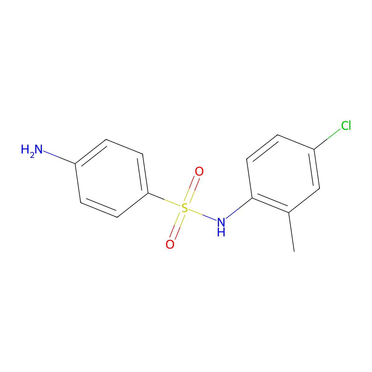 4-amino-N-(4-chloro-2-methylphenyl)benzenesulfonamide molecular structure, CAS 1016780-94-1
