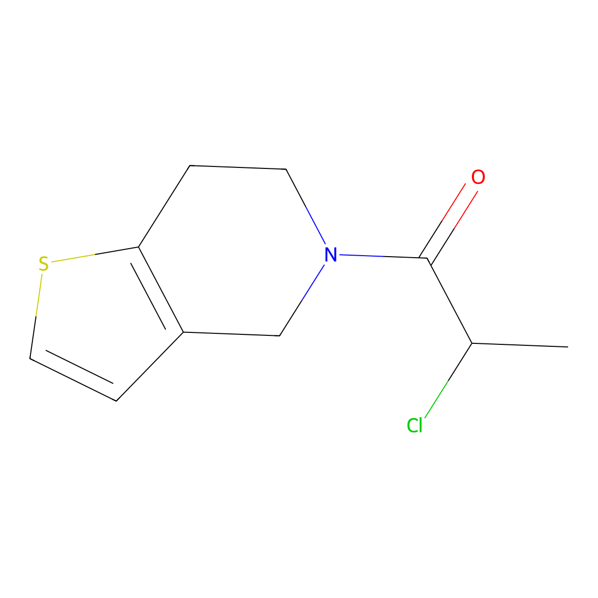 2-chloro-1-{4H,5H,6H,7H-thieno[3,2-c]pyridin-5-yl}propan-1-one molecular structure, CAS 1016783-06-4