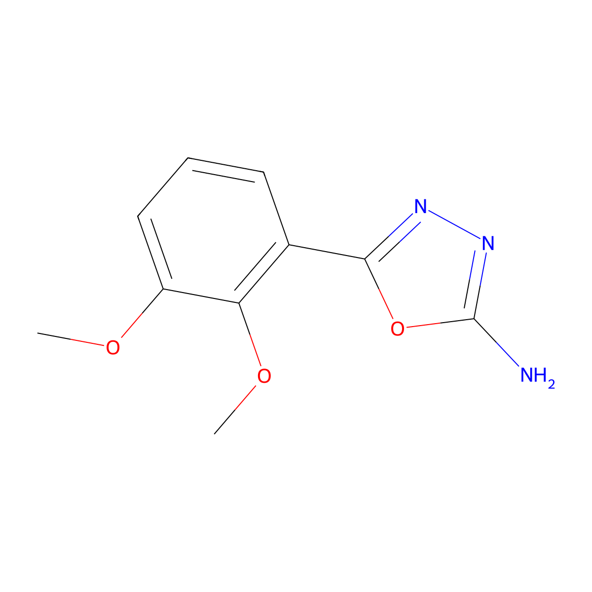 5-(2,3-Dimethoxyphenyl)-1,3,4-oxadiazol-2-amine molecular structure, CAS 1016783-13-3