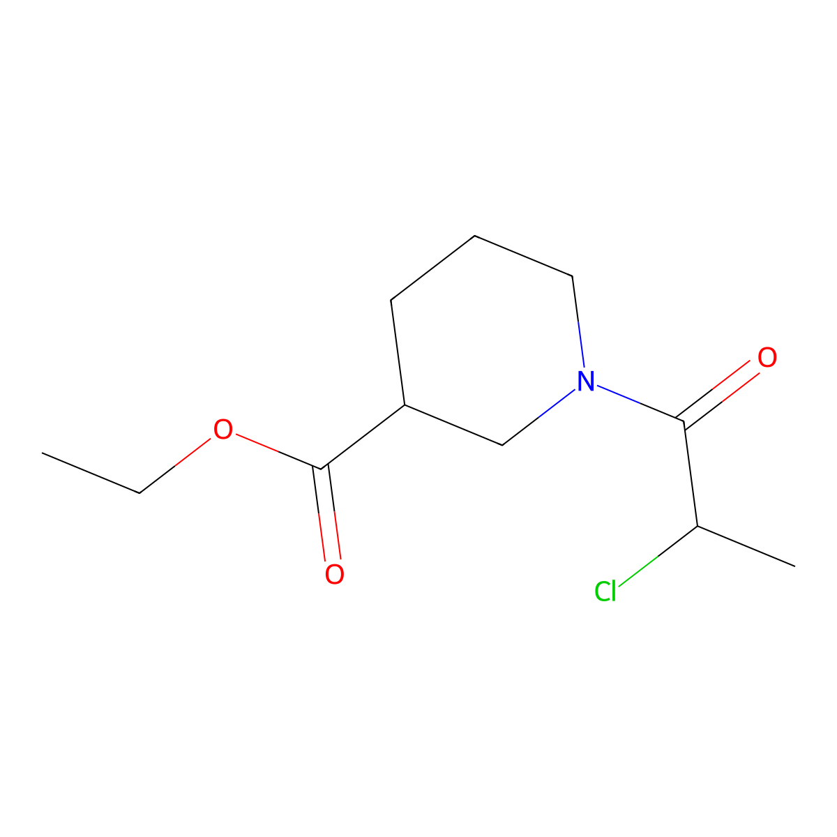 Ethyl 1-(2-chloropropanoyl)piperidine-3-carboxylate molecular structure, CAS 1016784-14-7