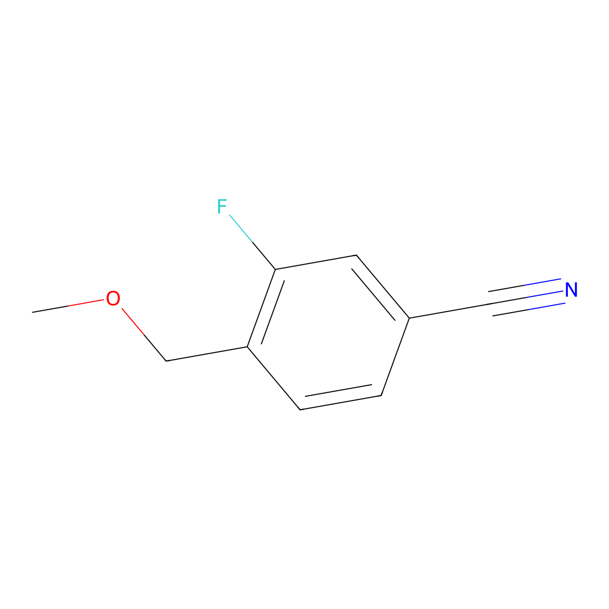 3-Fluoro-4-(methoxymethyl)benzonitrile molecular structure, CAS 1016784-16-9