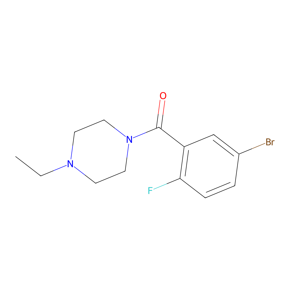 (5-Bromo-2-fluorophenyl)(4-ethyl-1-piperazinyl)methanone molecular structure, CAS 1016784-32-9