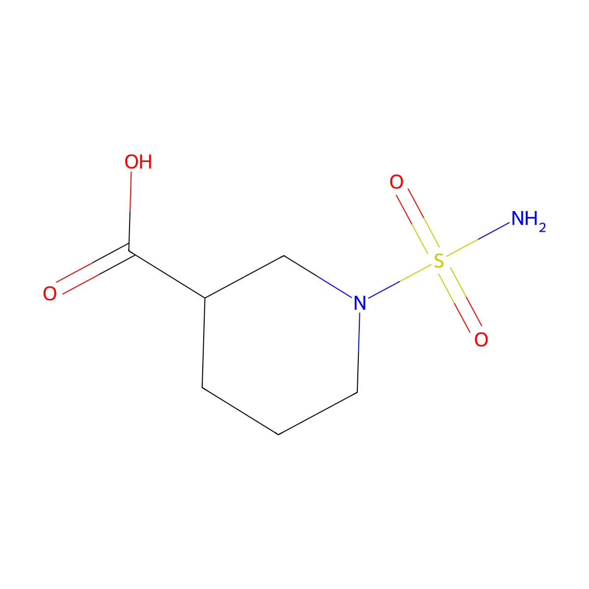 1-Sulfamoylpiperidine-3-carboxylic acid molecular structure, CAS 1016784-46-5