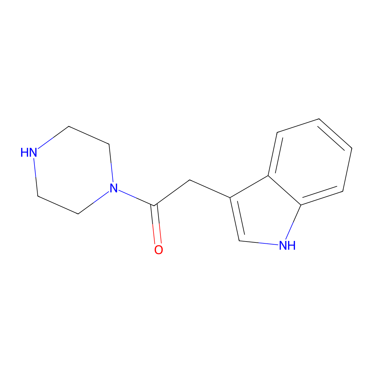 2-(1h-Indol-3-yl)-1-(piperazin-1-yl)ethan-1-one molecular structure, CAS 1016786-79-0