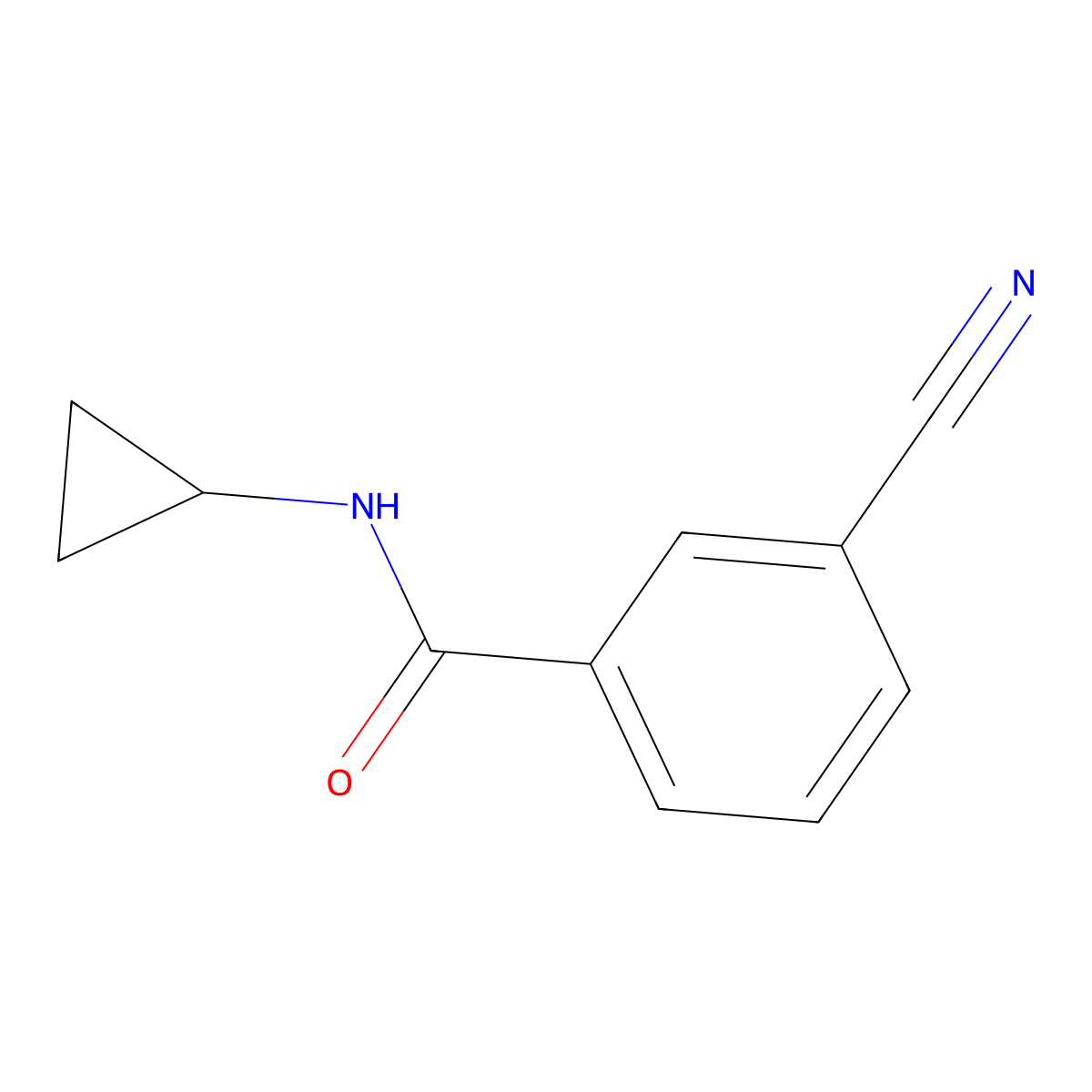 3-cyano-N-cyclopropylbenzamide molecular structure, CAS 1016788-06-9