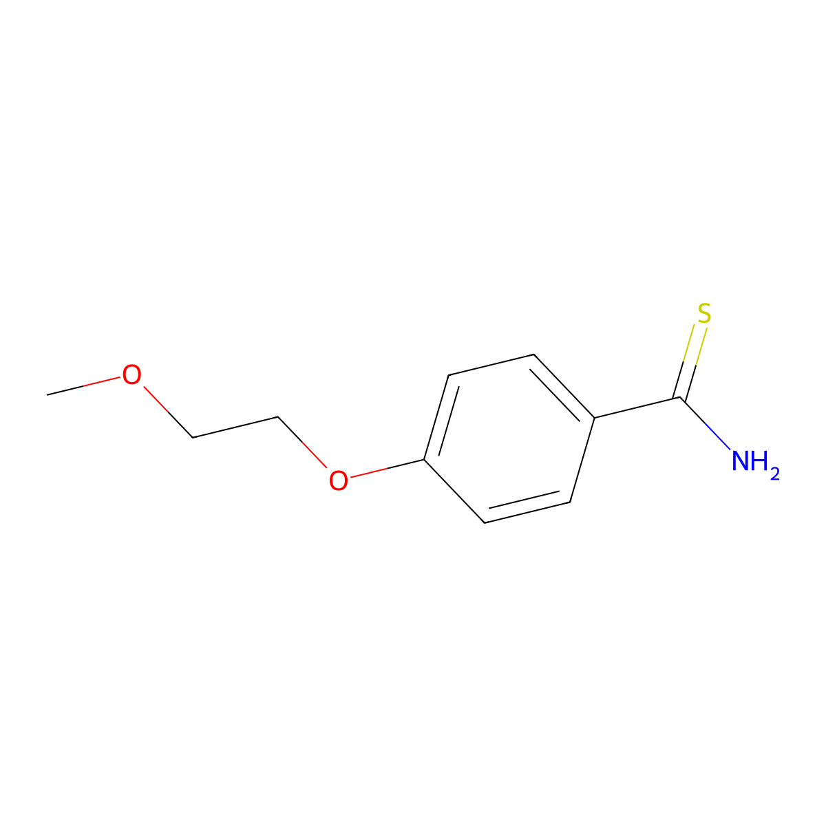 4-(2-Methoxyethoxy)benzene-1-carbothioamide molecular structure, CAS 1016788-46-7