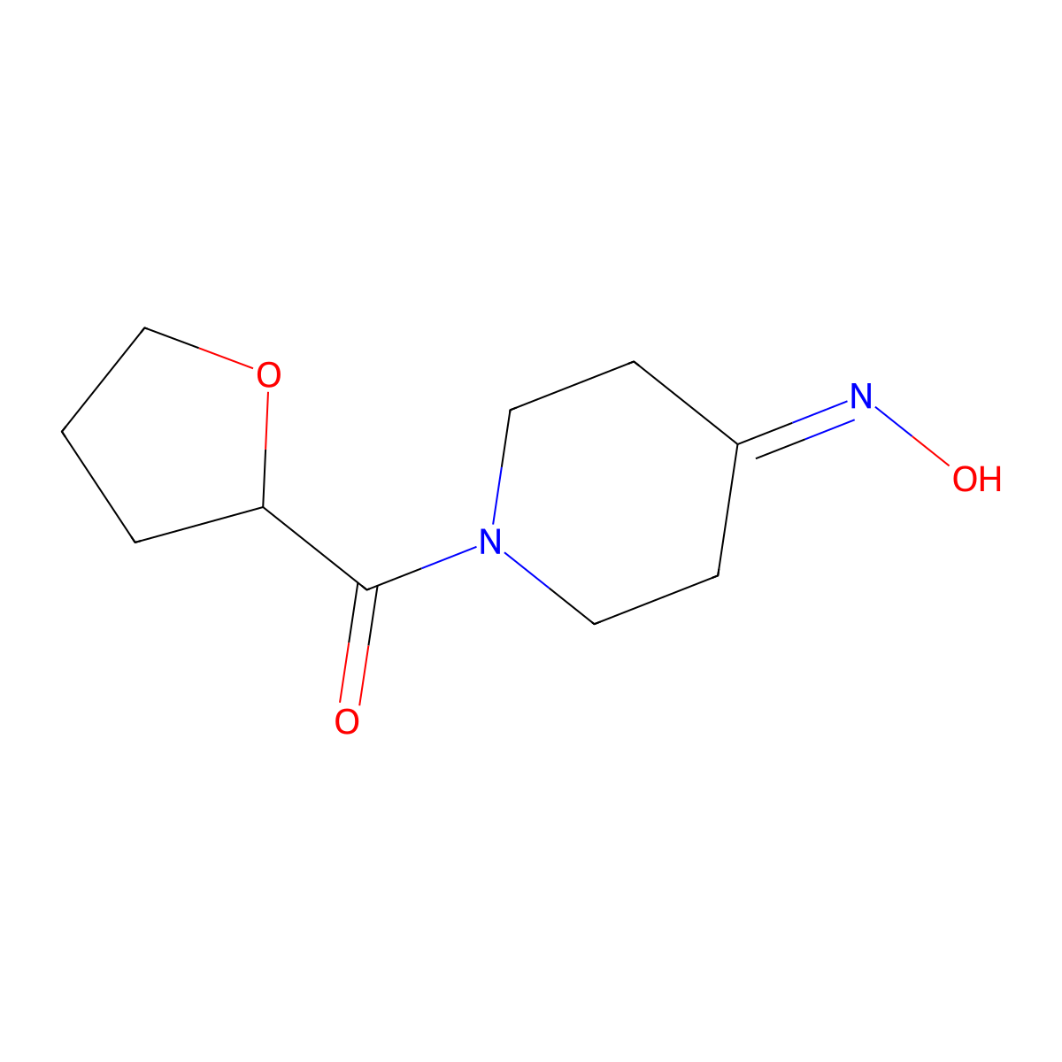 N-[1-(oxolane-2-carbonyl)piperidin-4-ylidene]hydroxylamine molecular structure, CAS 1016789-76-6