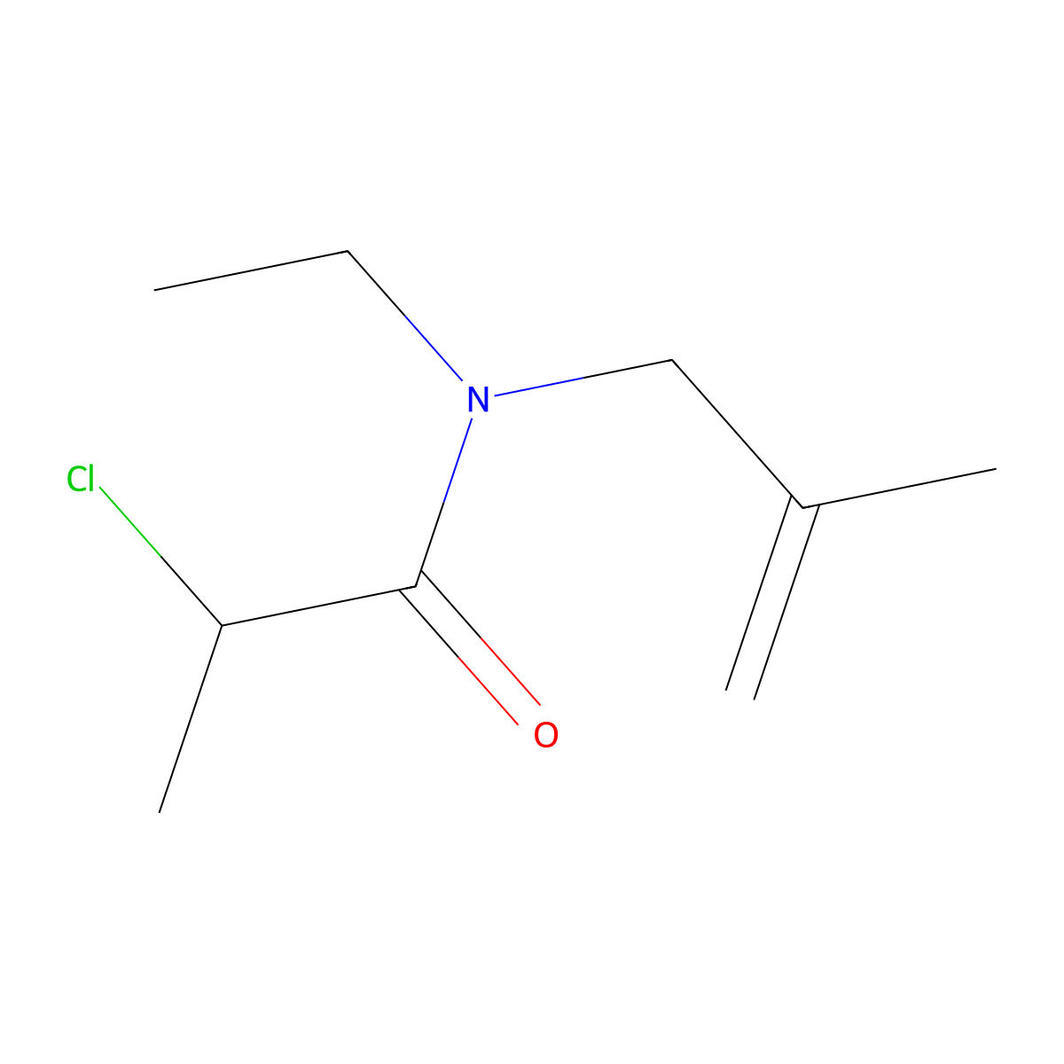 2-chloro-N-ethyl-N-(2-methylprop-2-en-1-yl)propanamide molecular structure, CAS 1016790-17-2