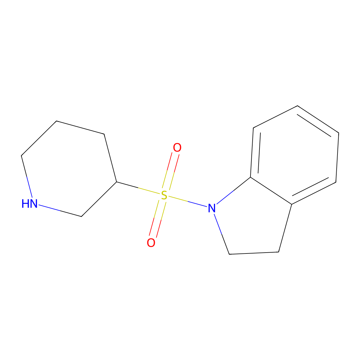 1-(Piperidine-3-sulfonyl)-2,3-dihydro-1H-indole molecular structure, CAS 1016790-24-1