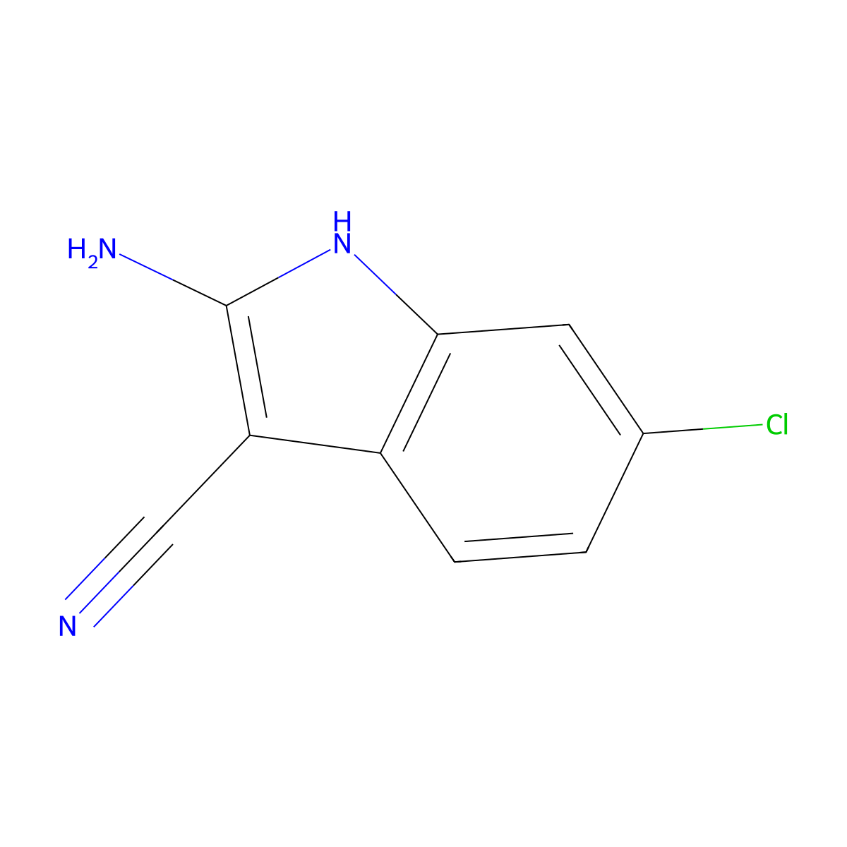 2-amino-6-chloro-1H-indole-3-carbonitrile molecular structure, CAS 1016791-11-9