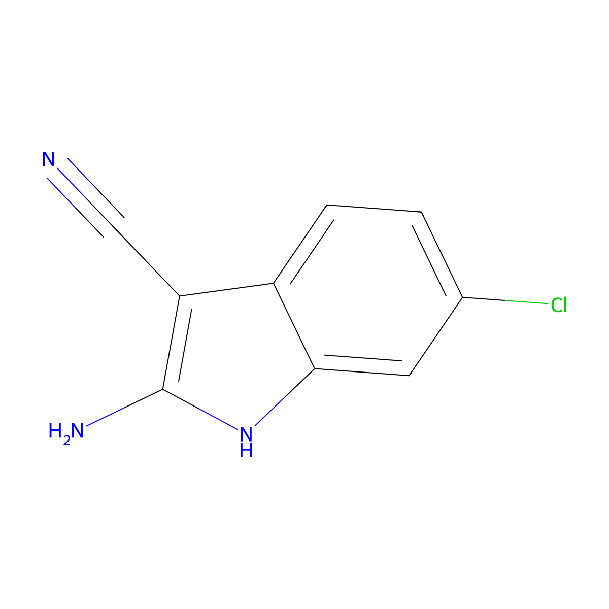 2-amino-6-chloro-1H-indole-3-carbonitrile molecular structure, CAS 1016791-11-9