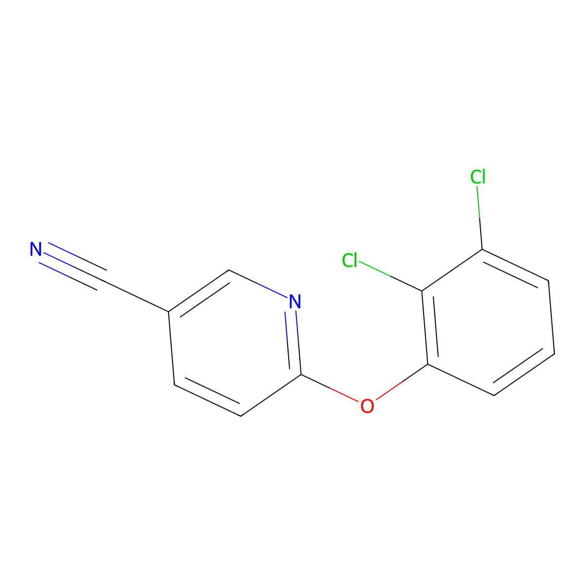 6-(2,3-Dichlorophenoxy)pyridine-3-carbonitrile molecular structure, CAS 1016793-12-6