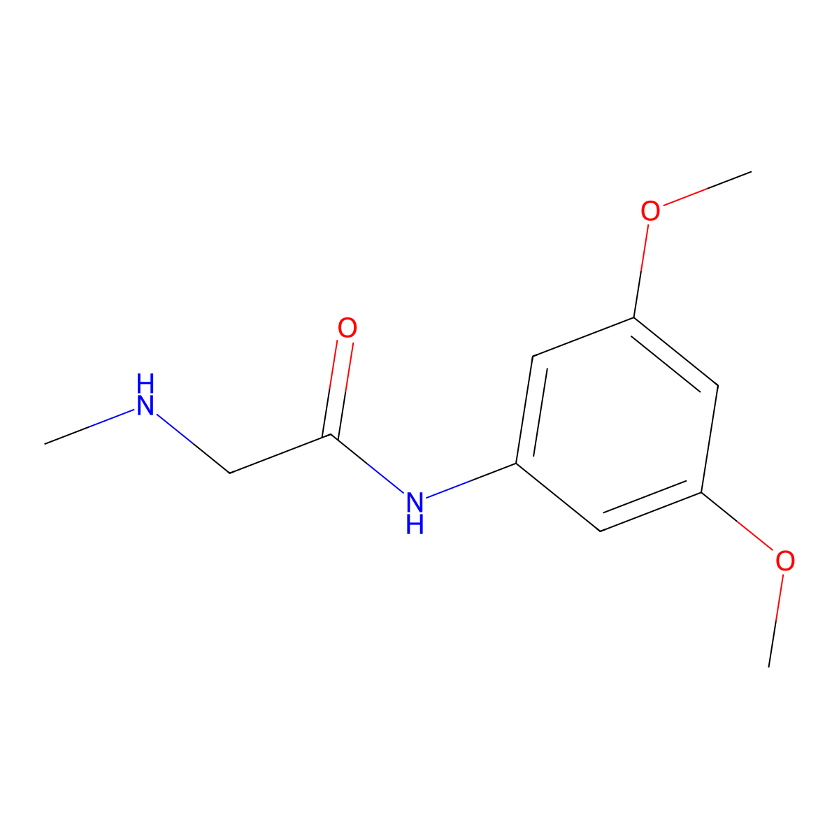 N-(3,5-dimethoxyphenyl)-2-(methylamino)acetamide molecular structure, CAS 1016793-50-2