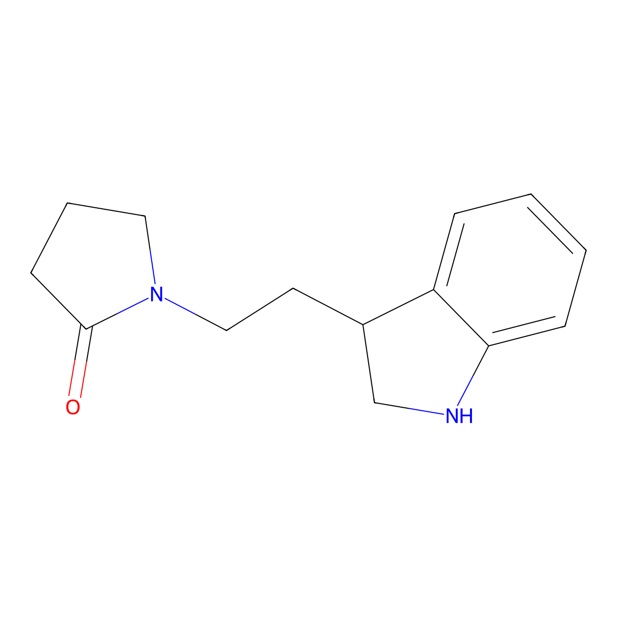 1-[2-(2,3-dihydro-1H-indol-3-yl)ethyl]pyrrolidin-2-one molecular structure, CAS 1016794-28-7