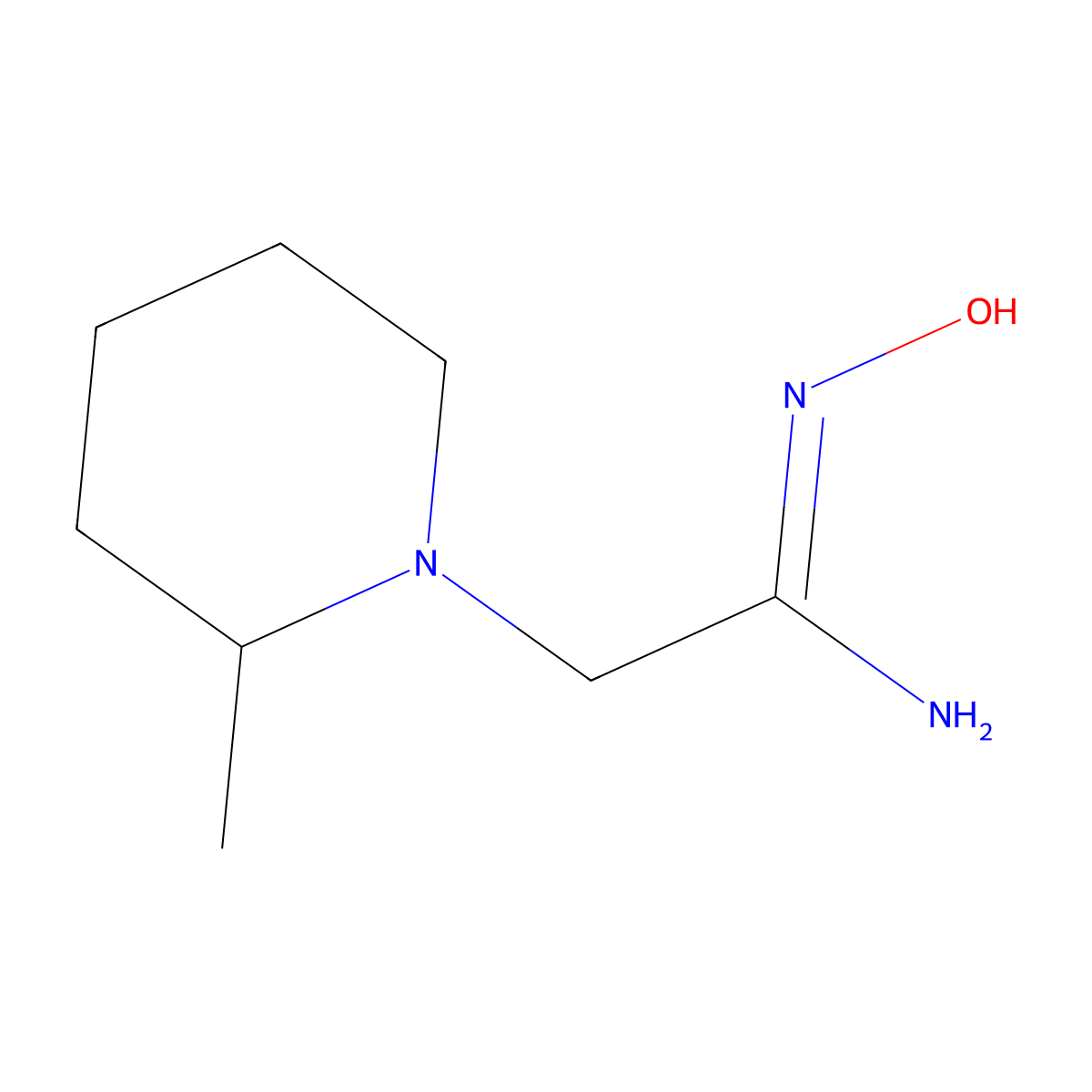 N'-hydroxy-2-(2-methylpiperidin-1-yl)ethanimidamide molecular structure, CAS 1016794-51-6