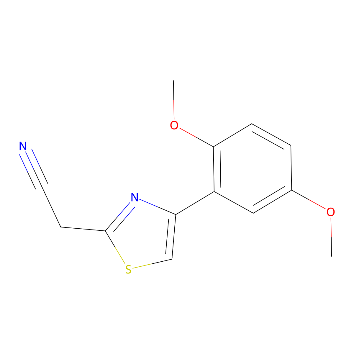 [4-(2,5-Dimethoxyphenyl)-1,3-thiazol-2-yl]acetonitrile molecular structure, CAS 1016794-52-7