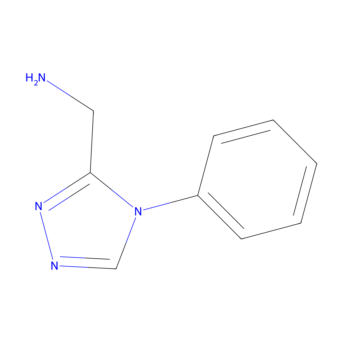 (4-phenyl-4H-1,2,4-triazol-3-yl)methanamine molecular structure, CAS 1016794-97-0