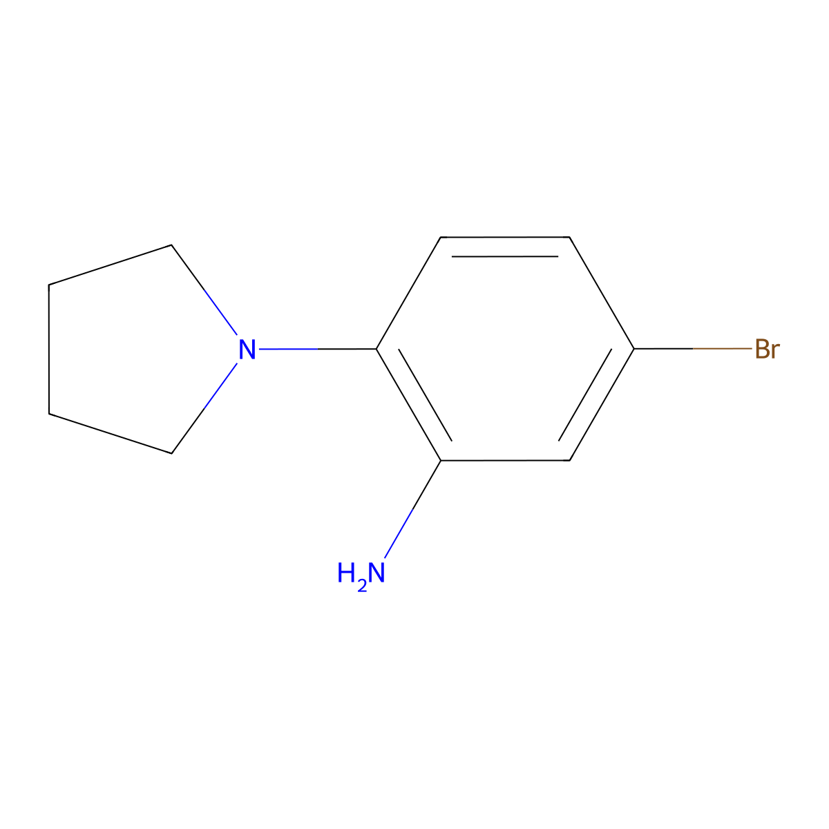 5-Bromo-2-(pyrrolidin-1-yl)aniline molecular structure, CAS 1016795-07-5