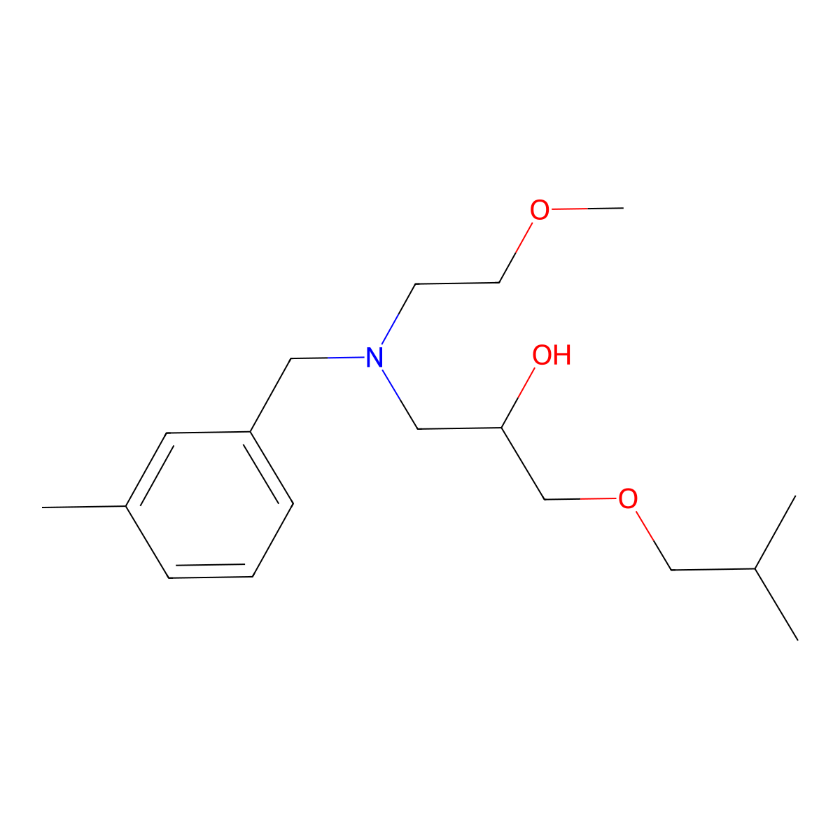 [2-Hydroxy-3-(2-methylpropoxy)propyl](2-methoxyethyl)[(3-methylphenyl)methyl]amine molecular structure, CAS 1016795-08-6