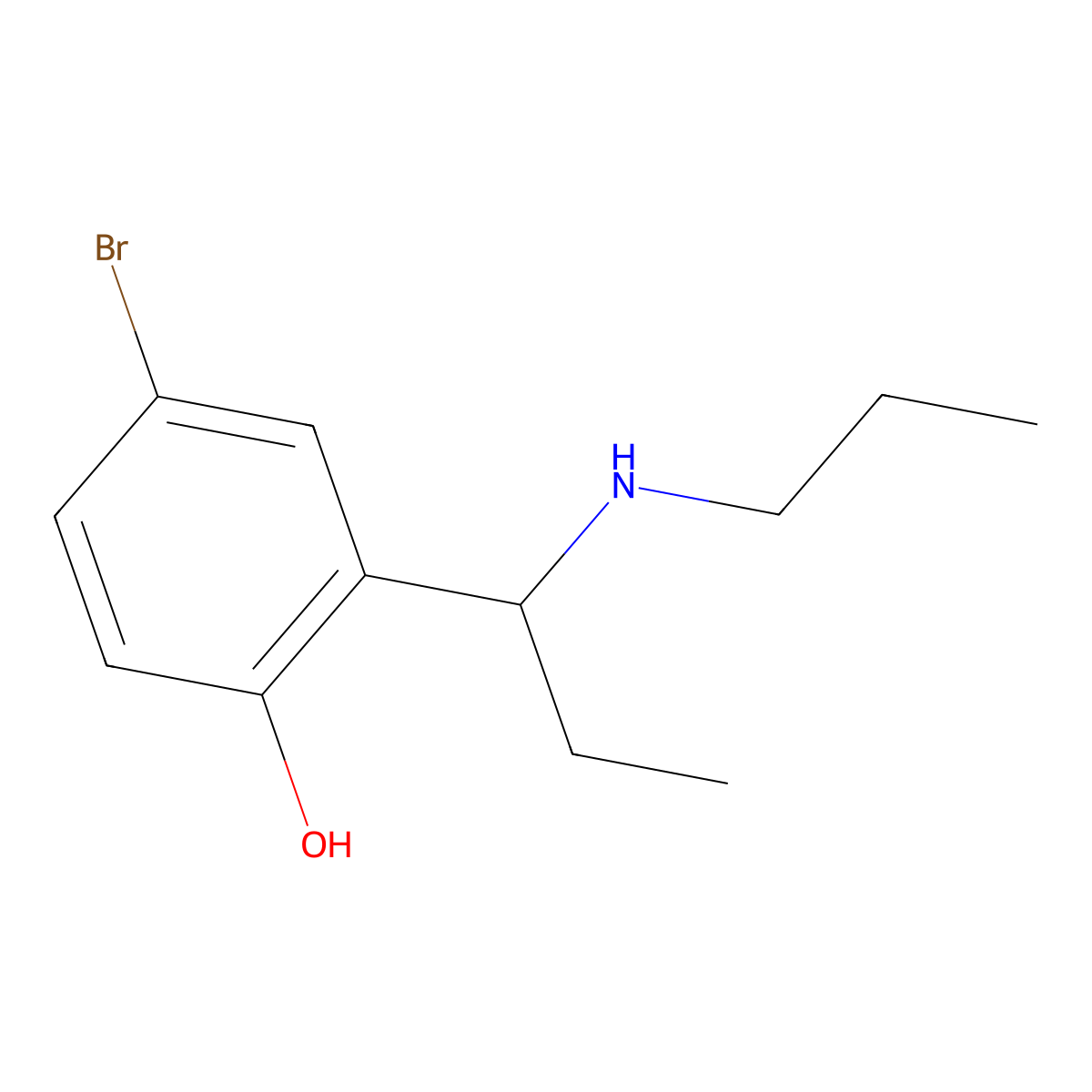4-Bromo-2-[1-(propylamino)propyl]phenol molecular structure, CAS 1016795-27-9