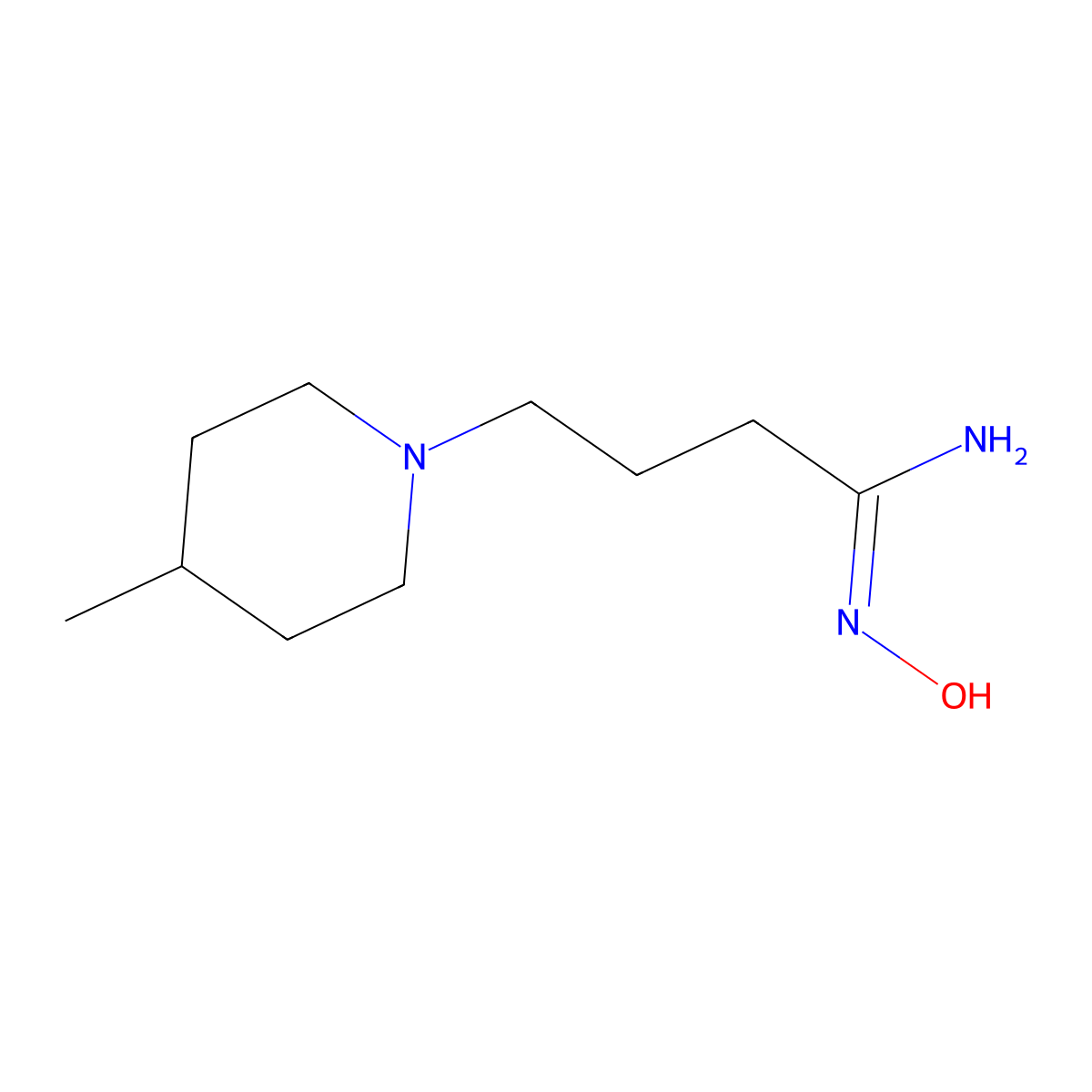 N'-hydroxy-4-(4-methylpiperidin-1-yl)butanimidamide molecular structure, CAS 1016797-22-0