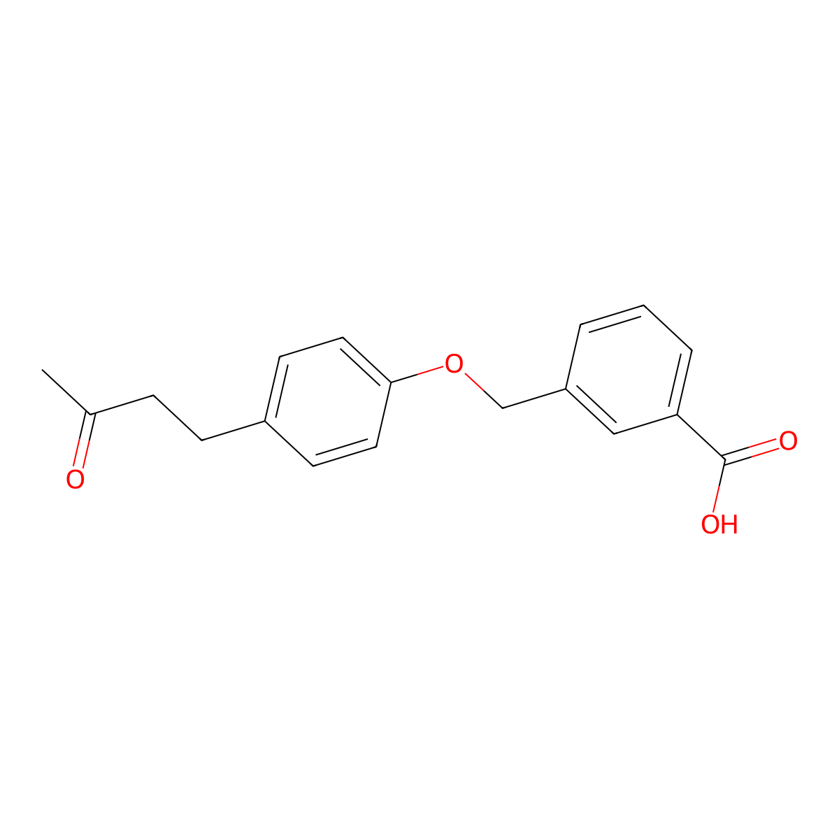 3-[4-(3-Oxobutyl)phenoxymethyl]benzoic acid molecular structure, CAS 1016797-44-6