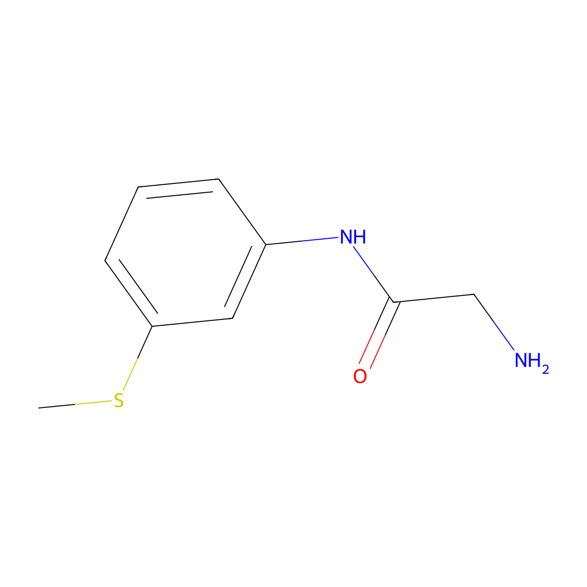 N-[3-(methylsulfanyl)phenyl]glycinamide molecular structure, CAS 1016798-93-8