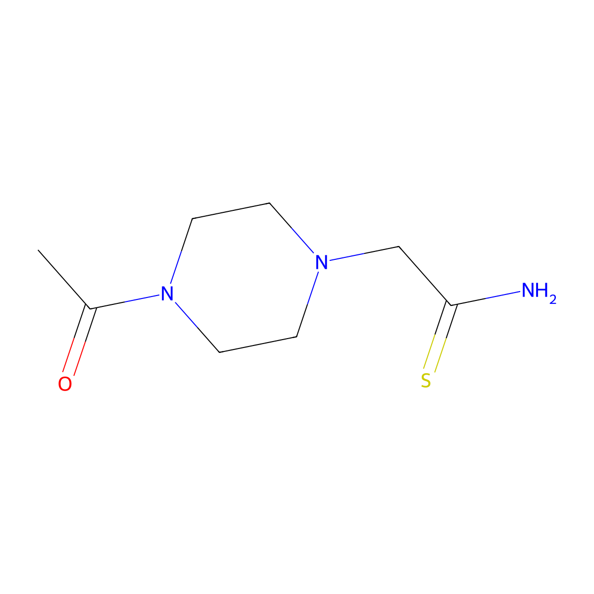(4-Acetylpiperazin-1-yl)ethanethioamide molecular structure, CAS 1016799-62-4